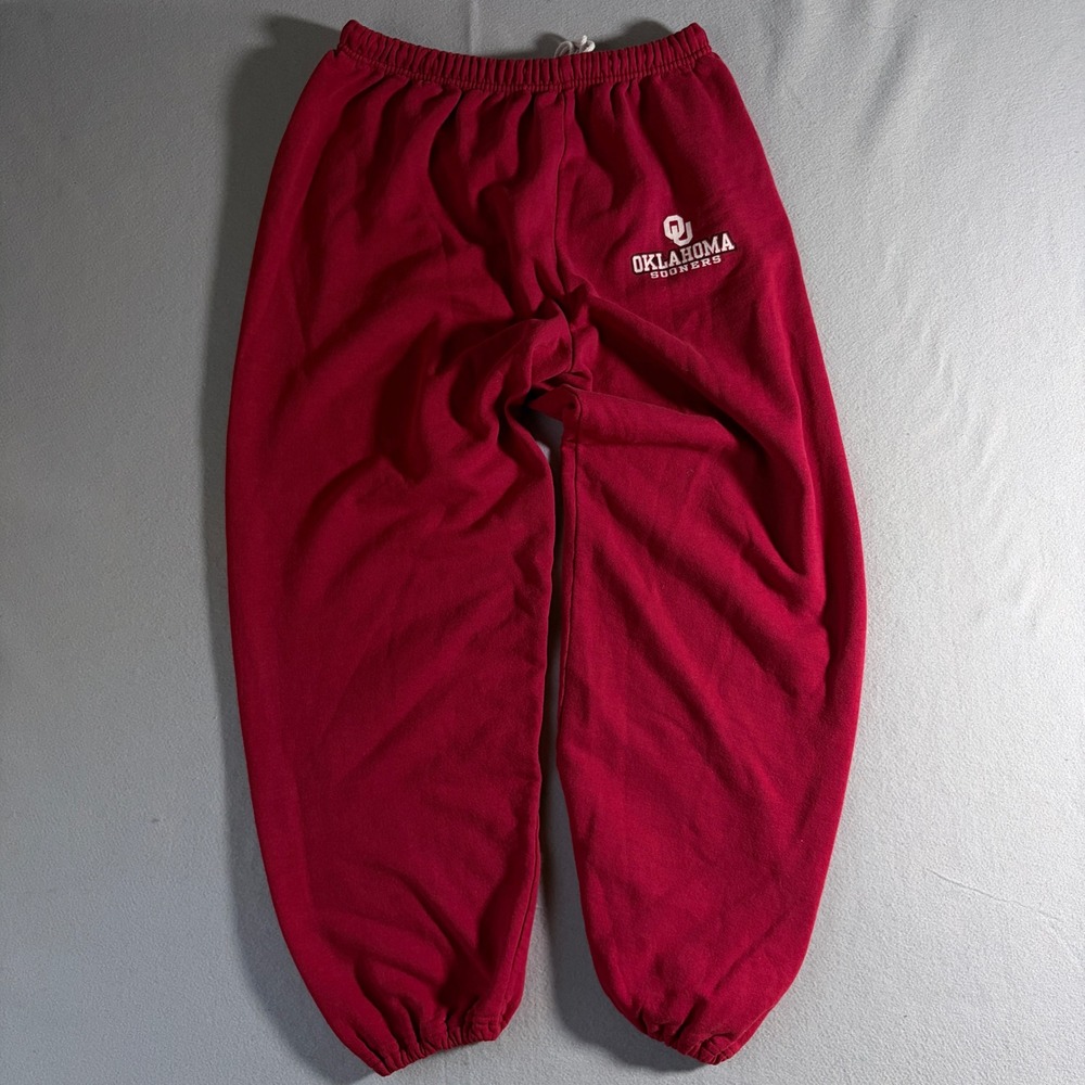 Vintage Red Oak Oklahoma Sooners Sweatpants Mens Crimson Red NCAA Large
